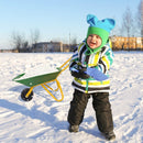 Outdoor Garden Backyard Play Toy Kids Metal Wheelbarrow - Green