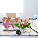 Outdoor Garden Backyard Play Toy Kids Metal Wheelbarrow - Green