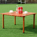 Folding Wooden Camping Roll Up Table with Carrying Bag for Picnics and Beach