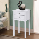 Practical Sturdy Vintage Side End Table with 2 Storage Drawers