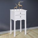 Practical Sturdy Vintage Side End Table with 2 Storage Drawers