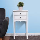 Practical Sturdy Vintage Side End Table with 2 Storage Drawers