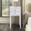 Practical Sturdy Vintage Side End Table with 2 Storage Drawers