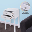 Practical Sturdy Vintage Side End Table with 2 Storage Drawers